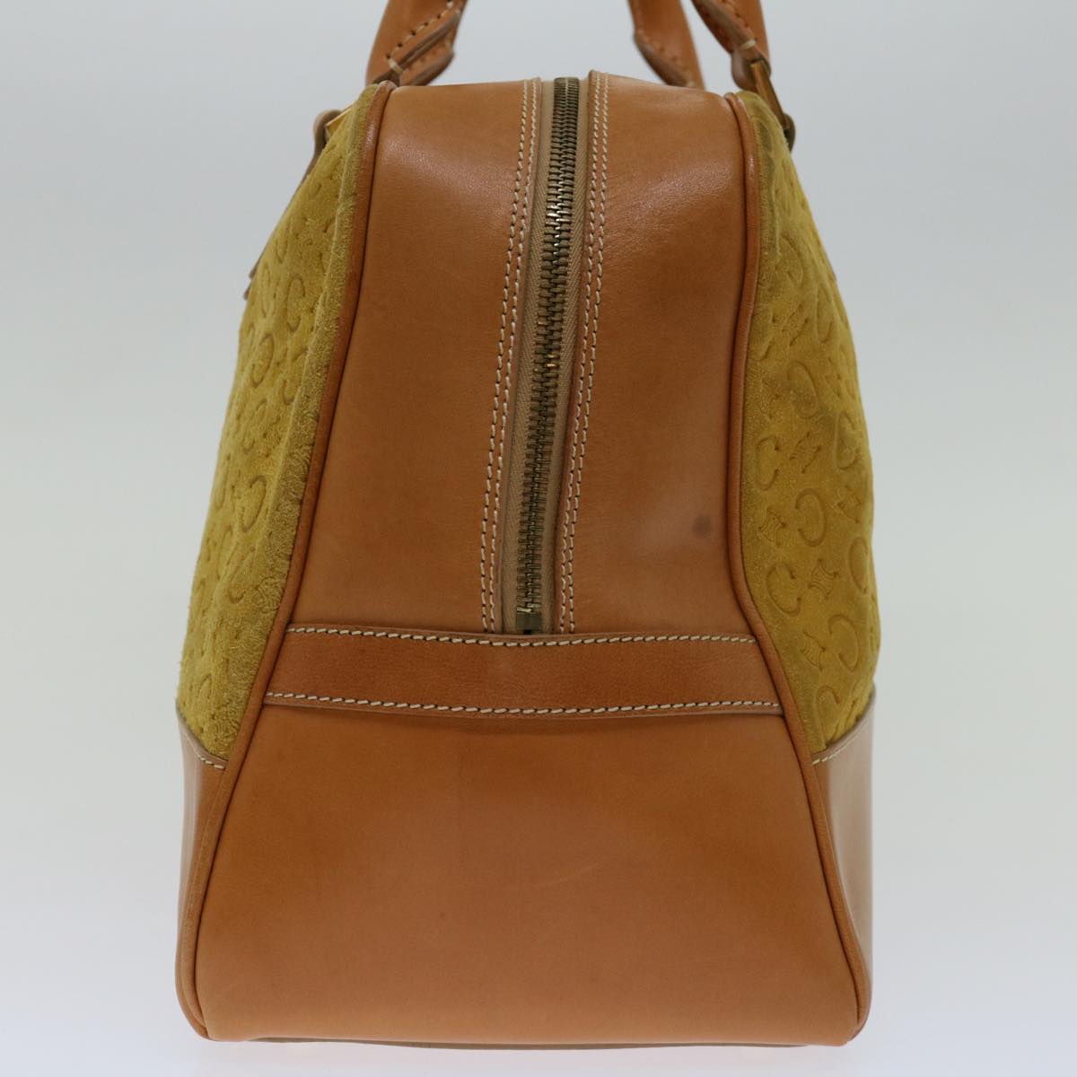 Luxury CELINE C Macadam Canvas Hand Bag Yellow 69573