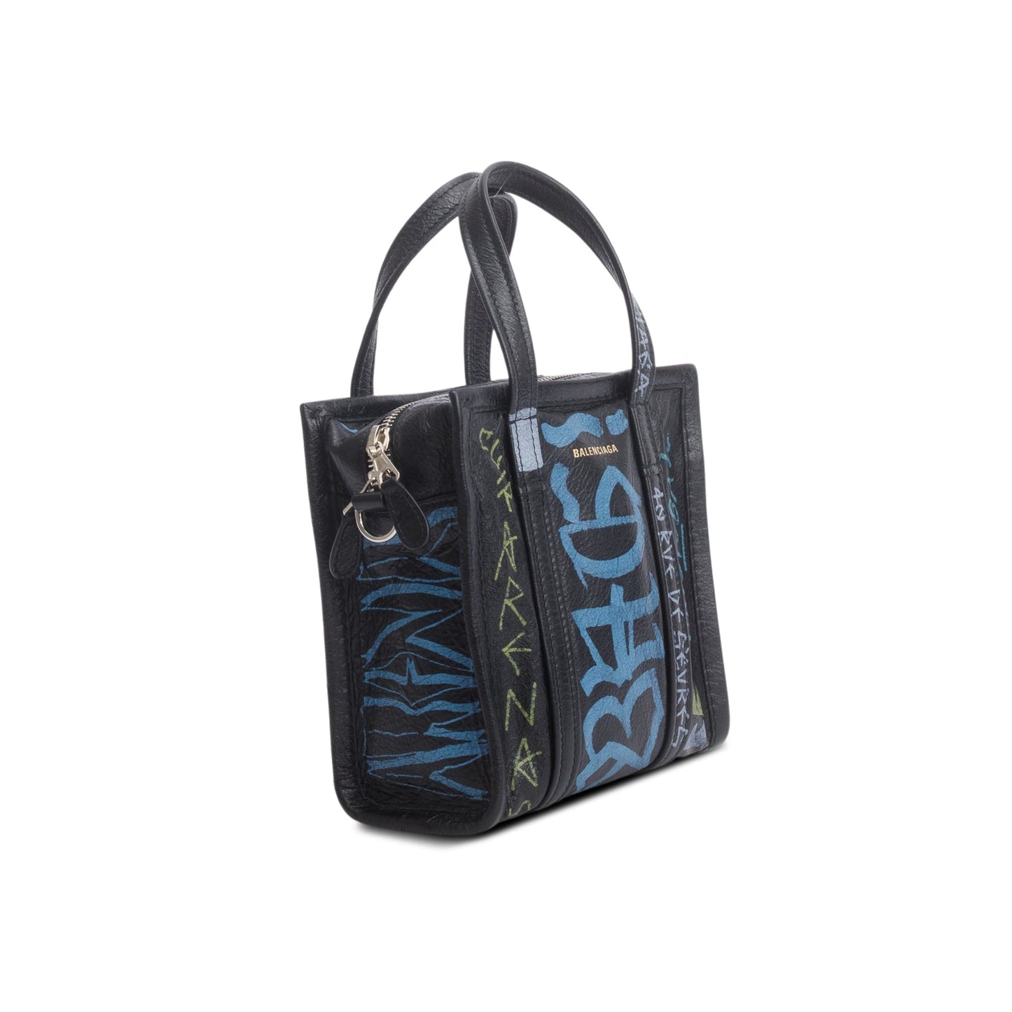 Balenciaga Agneau Leather Graffiti All Over XS Shopper Tote