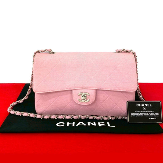 CHANEL Shoulder Bag cotton pink Matrasse