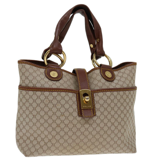 Luxury CELINE Macadam Canvas Hand Bag Beige 69629