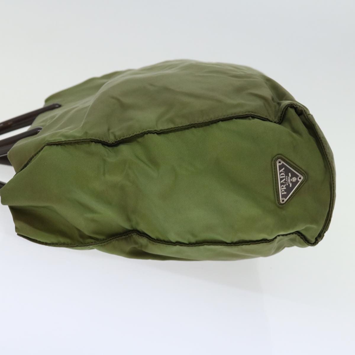 PRADA Hand Bag Nylon Khaki Auth 69657
