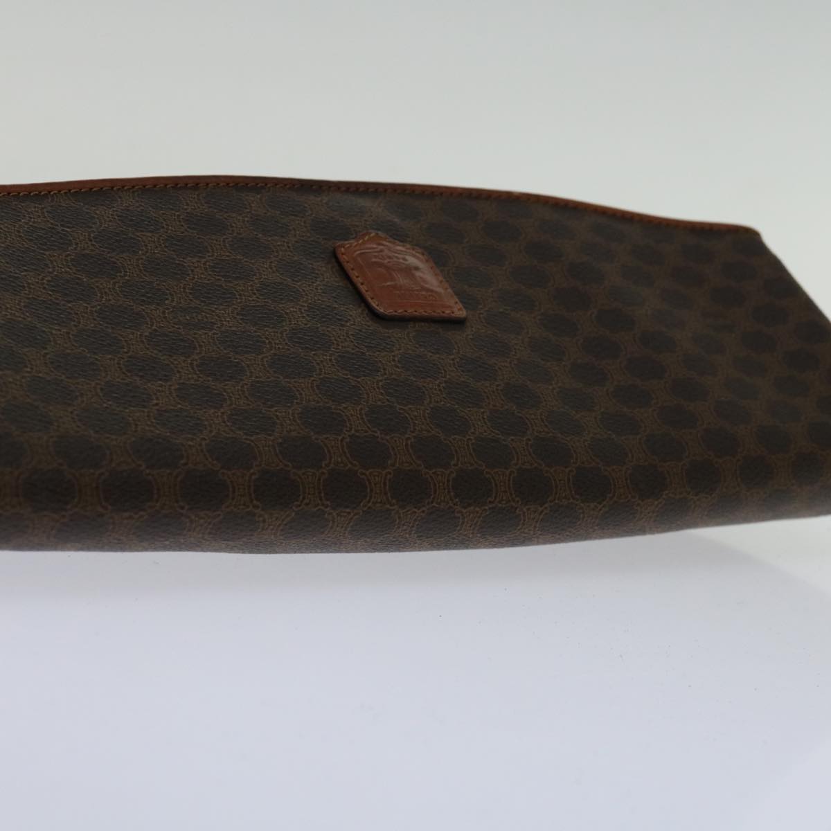 Luxury CELINE Macadam Canvas Clutch Bag PVC Brown 69683