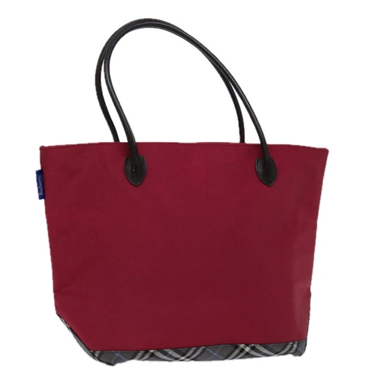 Burberry Blue Label Tote Bag Nylon Red Auth 69693