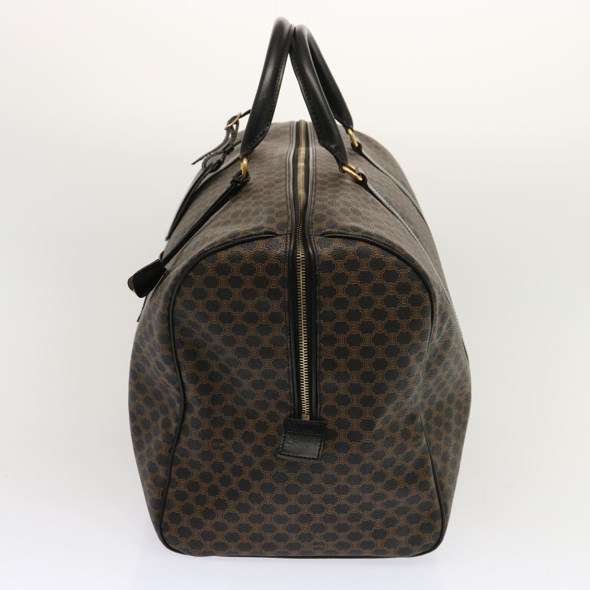Luxury CELINE Macadam Canvas Boston Bag PVC Black 69754