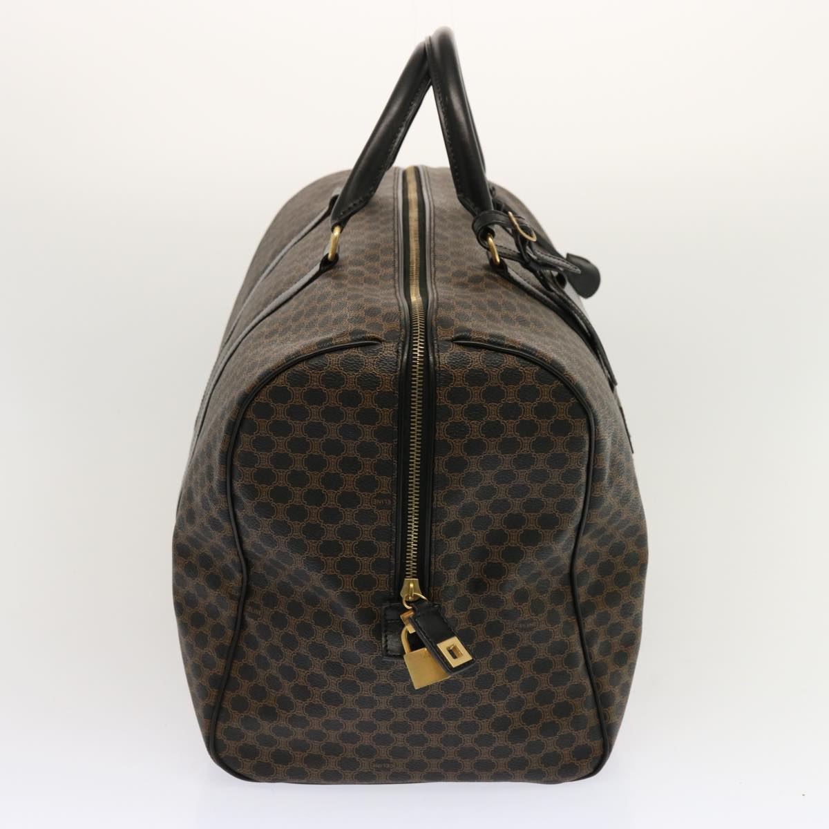 Luxury CELINE Macadam Canvas Boston Bag PVC Black 69754