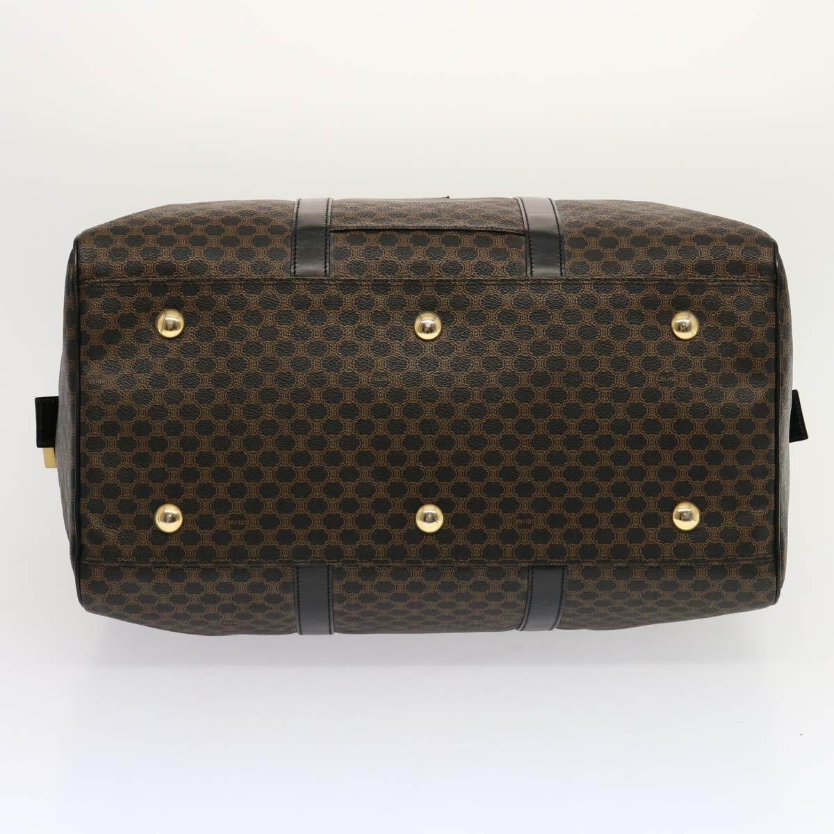 Luxury CELINE Macadam Canvas Boston Bag PVC Black 69754