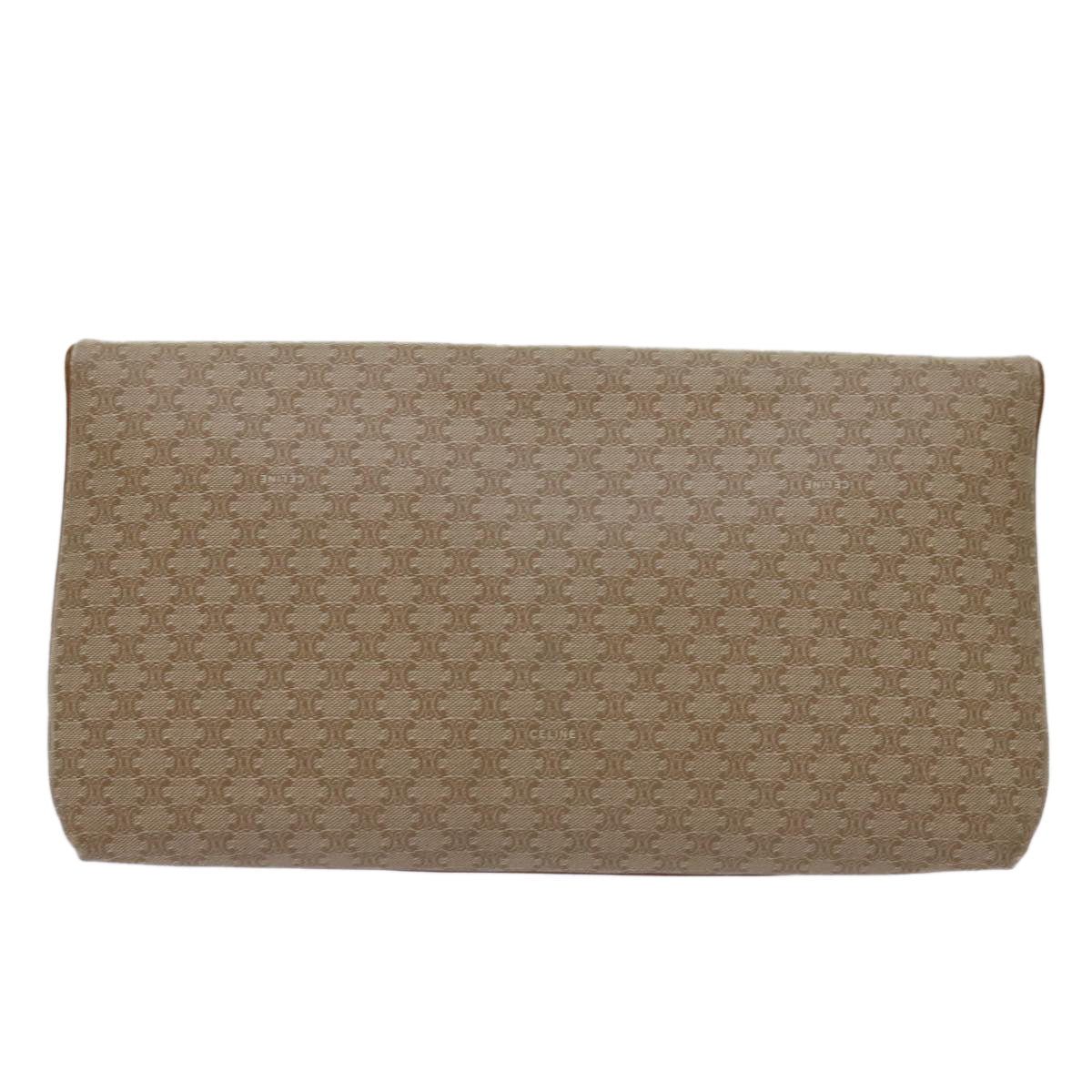 Luxury CELINE Macadam Canvas Clutch Bag PVC Beige Brown 69882