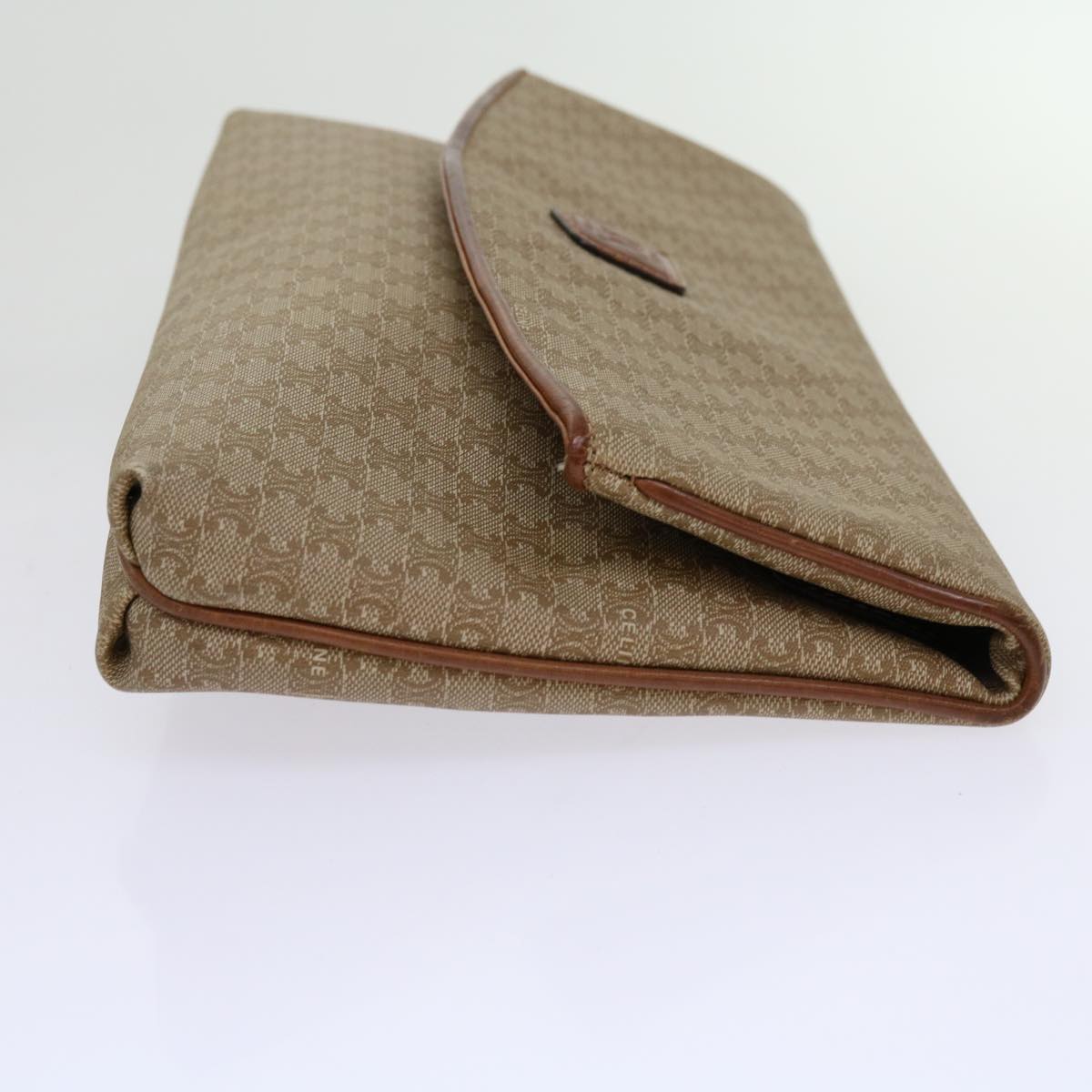 Luxury CELINE Macadam Canvas Clutch Bag PVC Beige Brown 69882