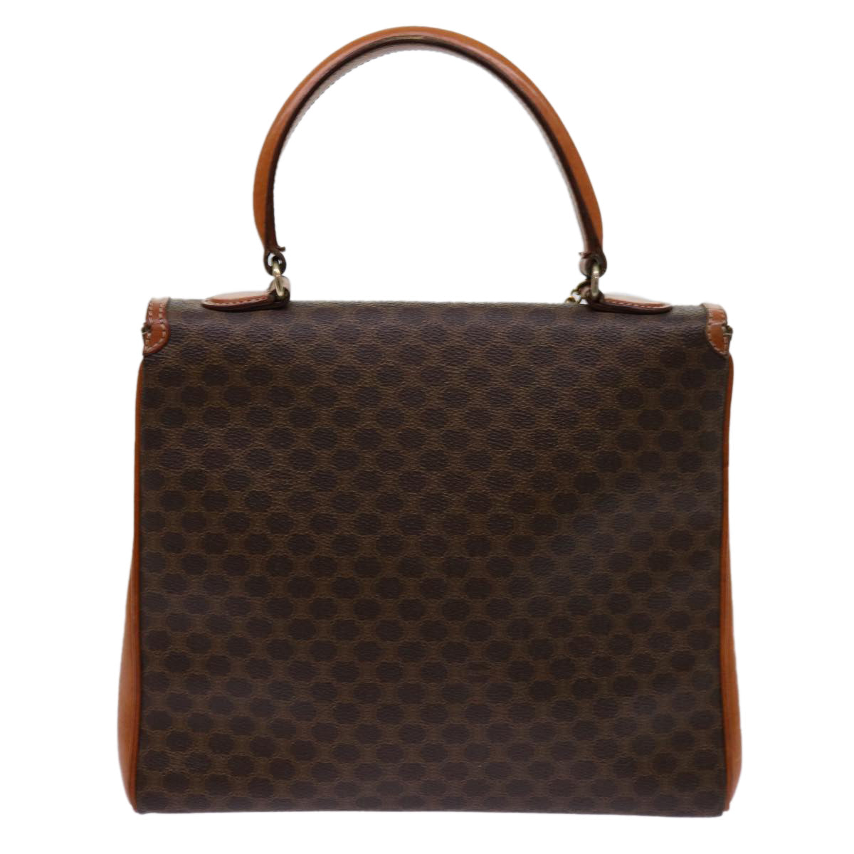 Luxury CELINE Macadam Canvas Hand Bag PVC Brown 69890