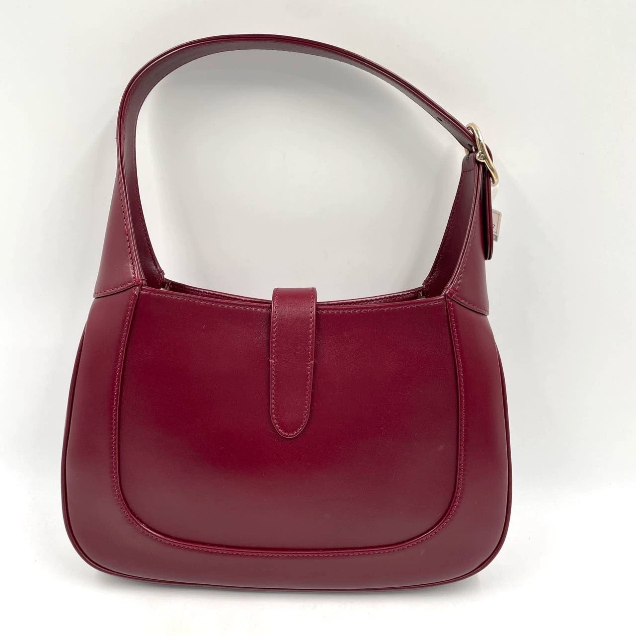 Gucci Jackie 1961 Small Ancora Red Burgundy Leather Shoulder Bag Clasp