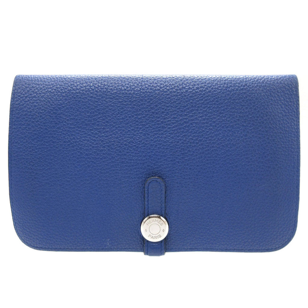 HERMES Long Wallet Purse Togo Blue Electric Dogon GM Women(Unisex)
