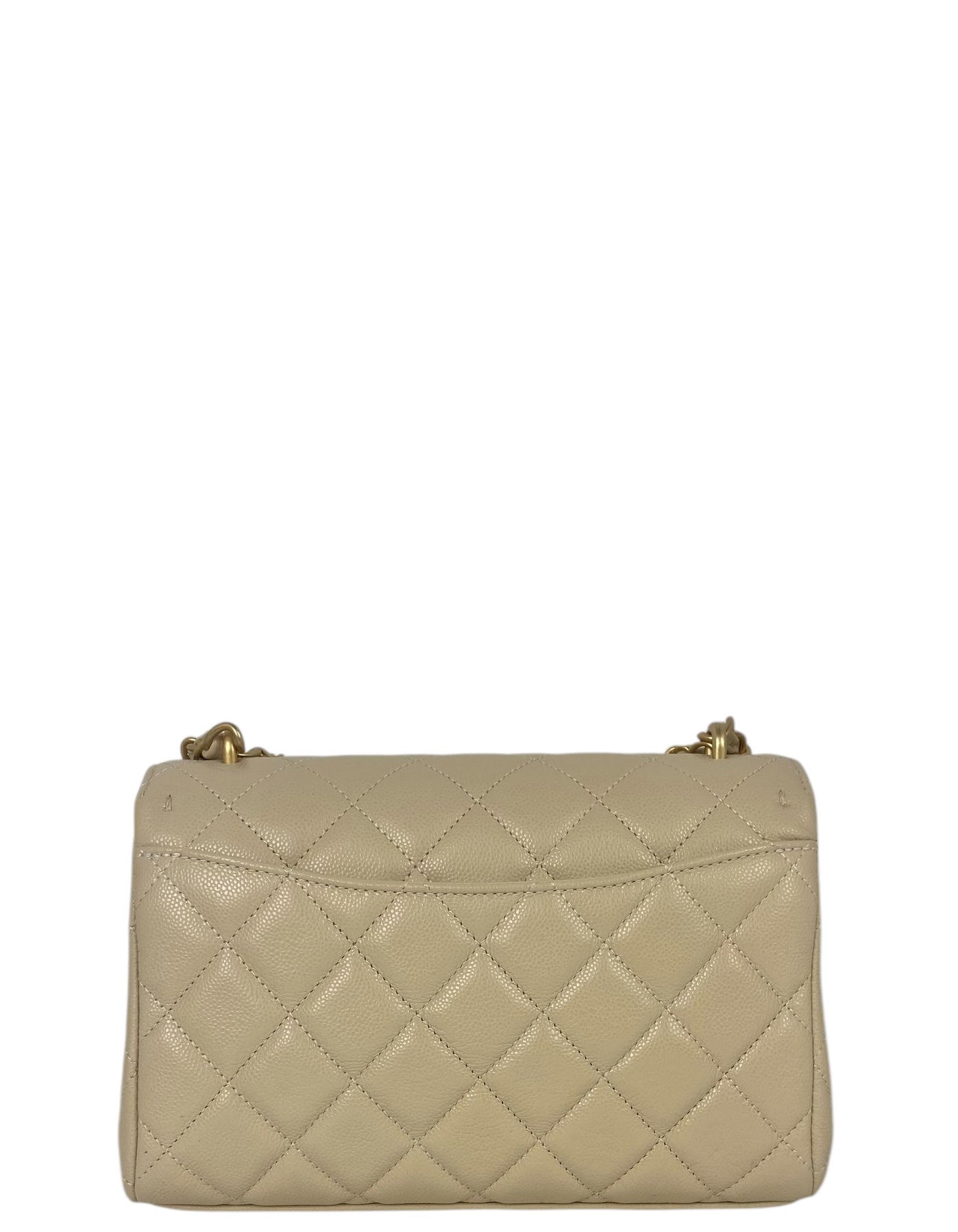 Chanel 2025 Beige Small CC Chain Flap Bag