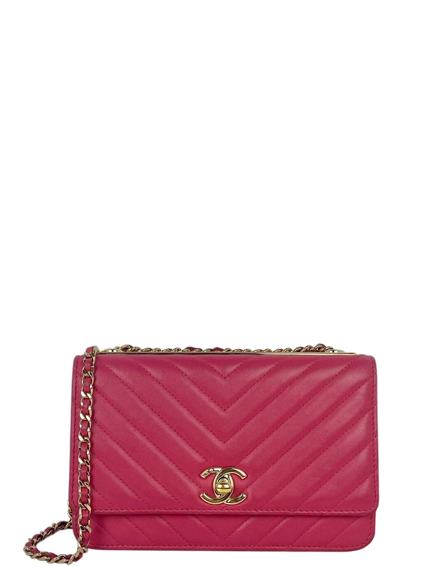 Chanel Pink Chevron Trendy CC WOC Crossbody