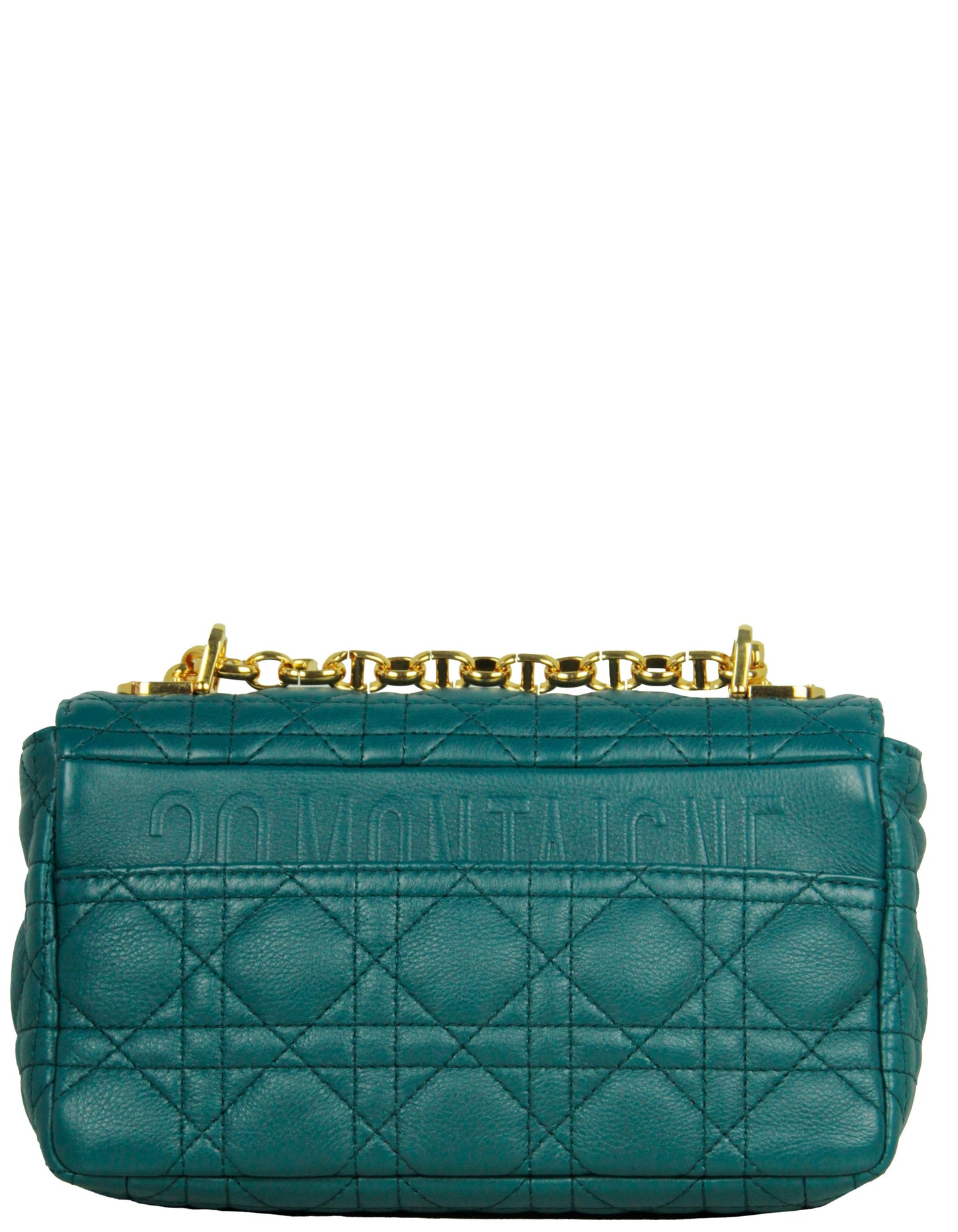 Christian Dior Teal Leather Cannage Small Caro Bag