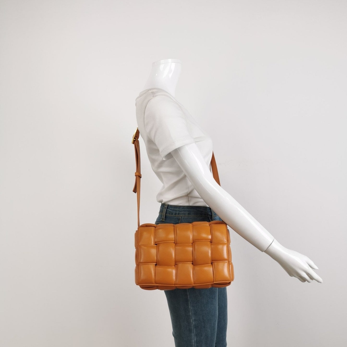 Bottega Veneta Padded Cassette Caramel Leather Crossbody Bag