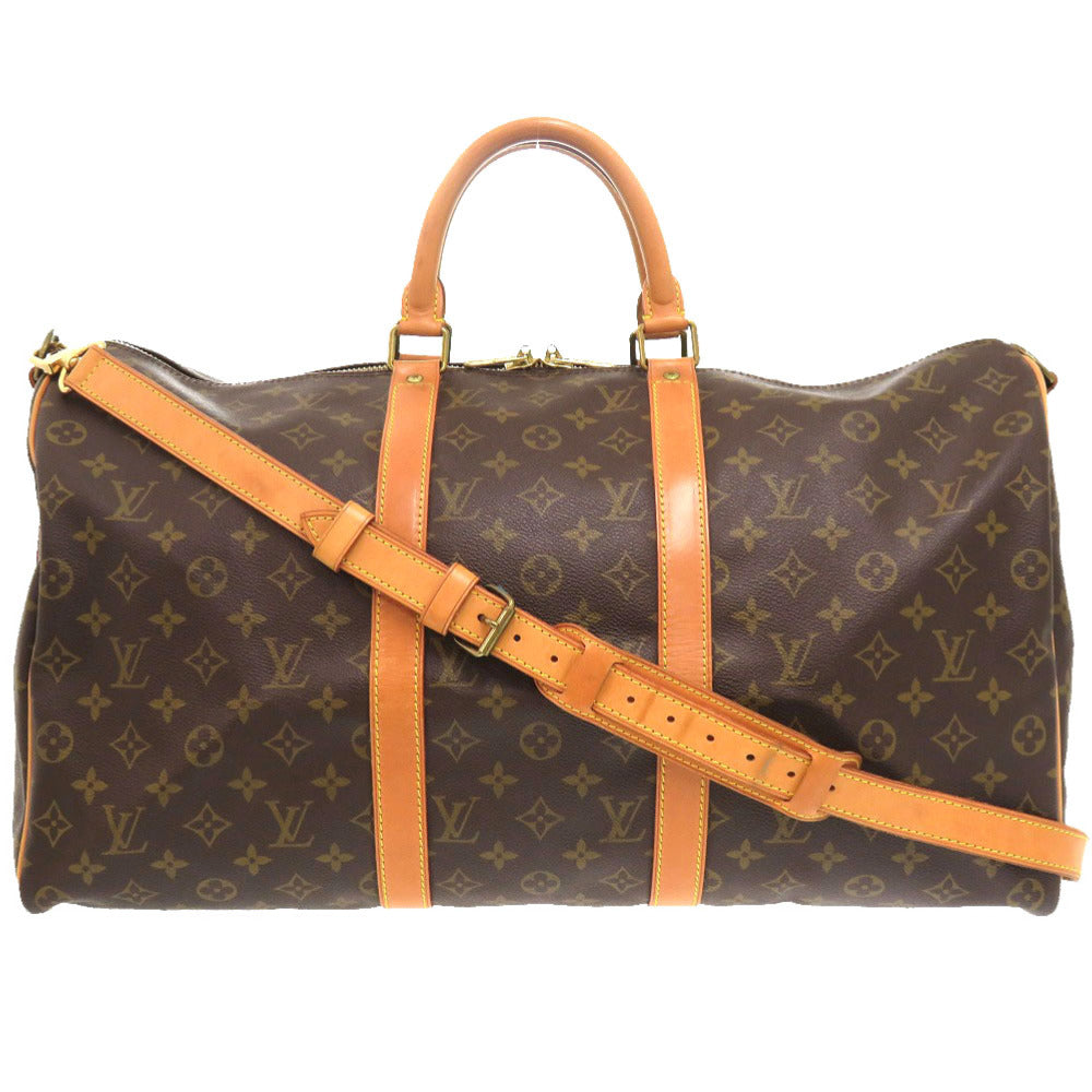 LOUIS VUITTON Boston Duffel bag Monogram canvas Brown Monogram Keepall bandouliere50 mens