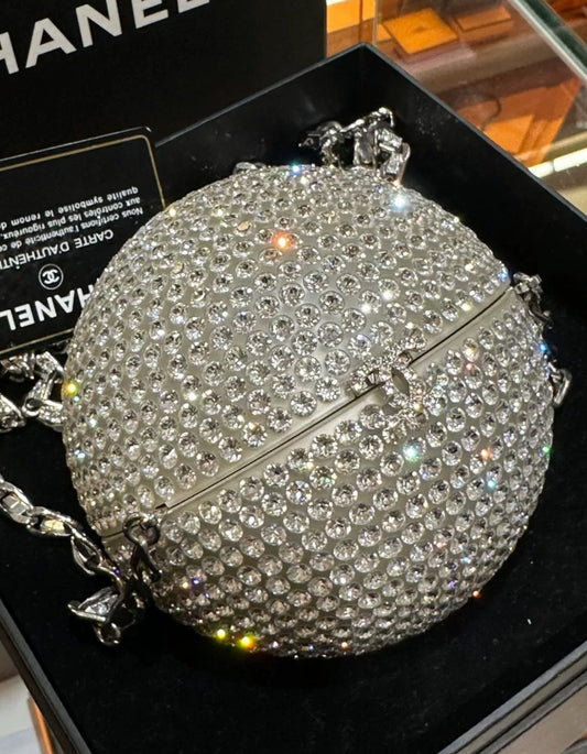 Chanel 2018 Runway Round Crystal Ball evening bag
