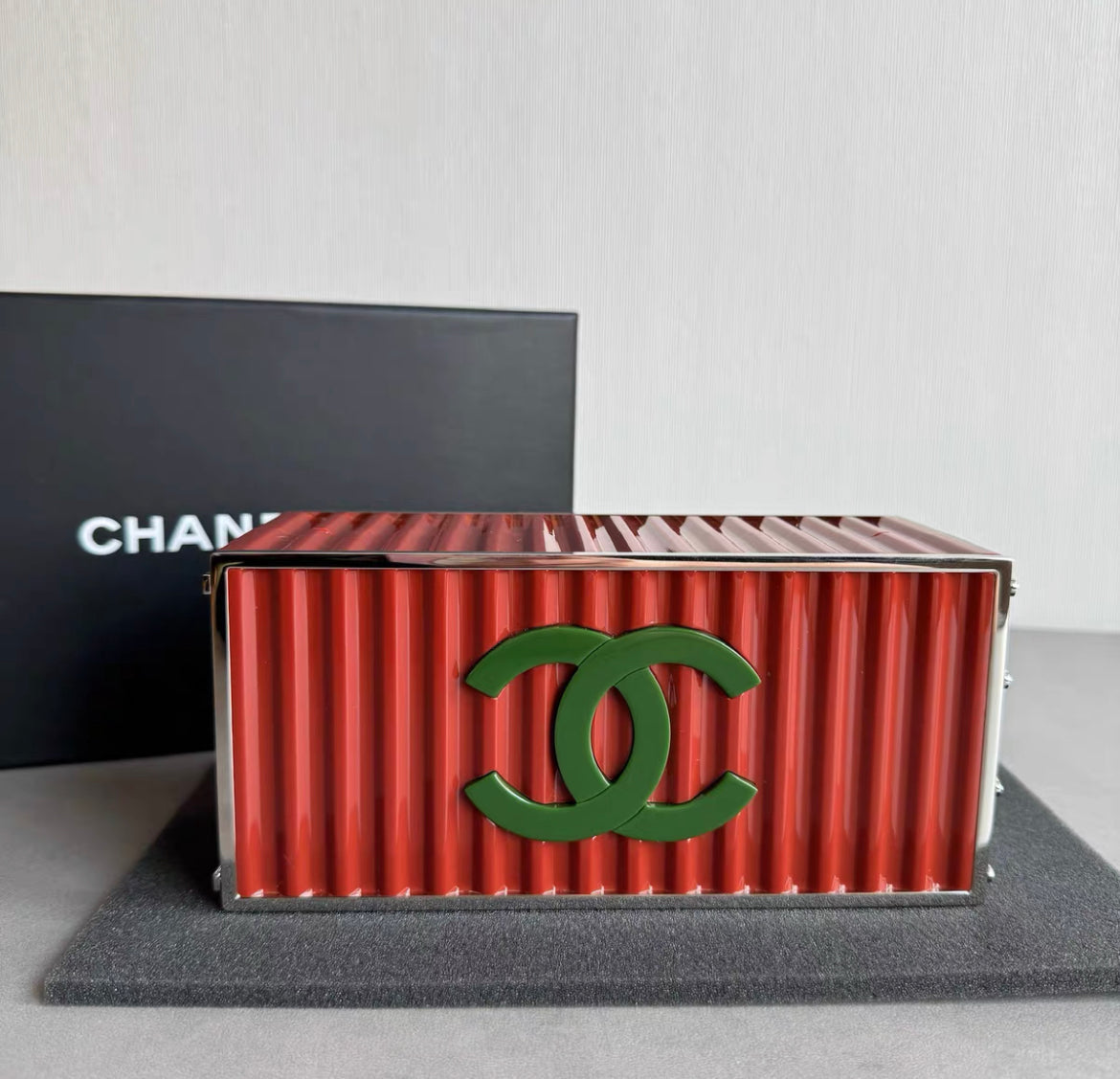 CHANEL Red Paris Hamburg Shipping Container MinaudiÃ¨re Clutch Bag 2017