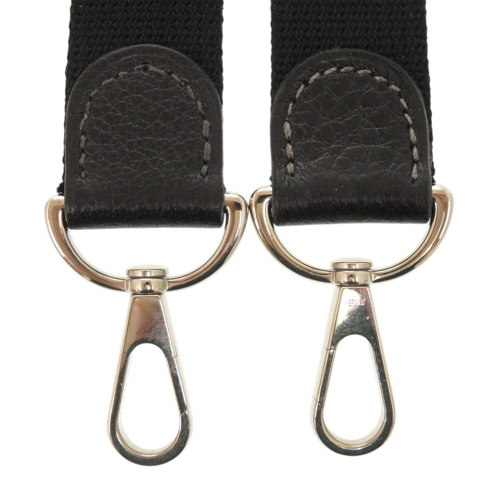HERMES Shoulder strap Canvas, Leather black