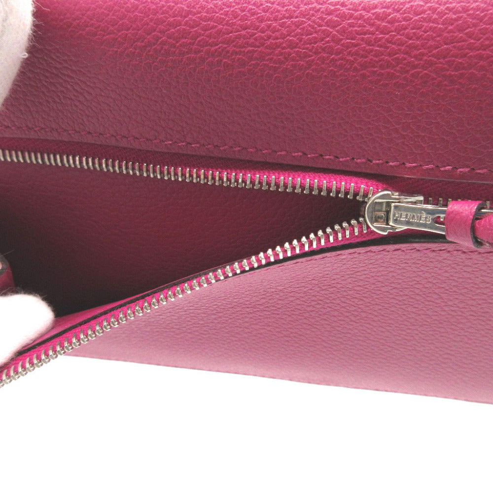 HERMES Long Wallet Purse Evercolor Rose purple Dogon Long Women