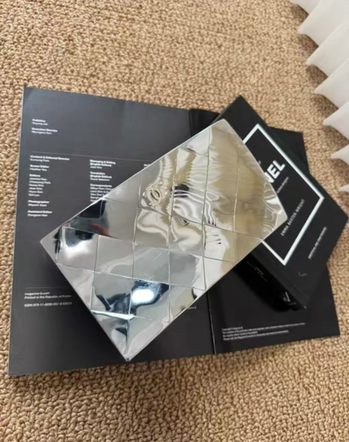 Chanel Silver Metal Chic Twisted Mirror Paris-Bombay MinaudiÃ¨re Clutch Silver Hardware, 2012