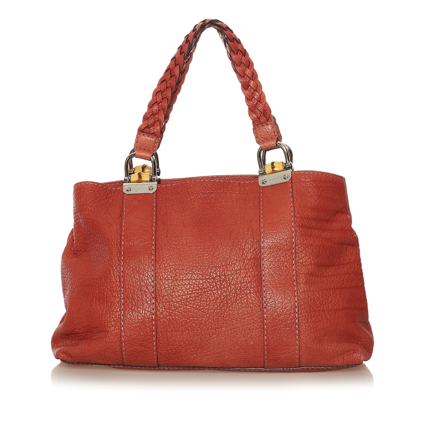 Gucci Bamboo Red Leather Tote Style 2