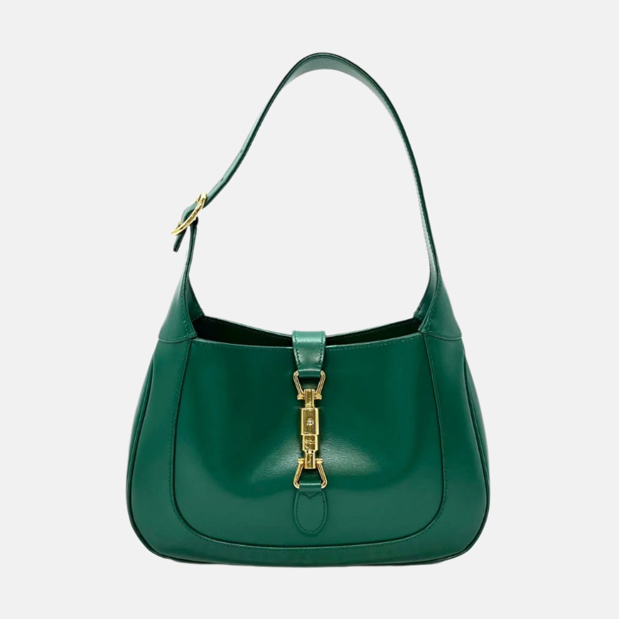 Gucci Jackie 1961 Green Leather Bag Small with Adjustable Strap