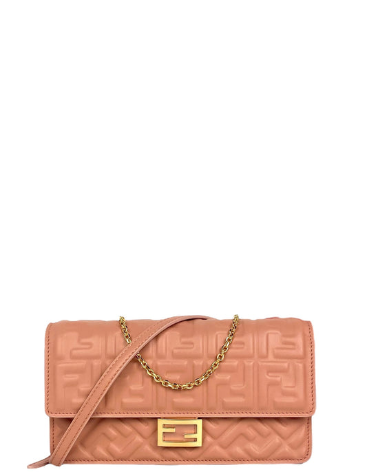 Fendi Nappa Matisse FF Embossed Wallet On Chain Crossbody