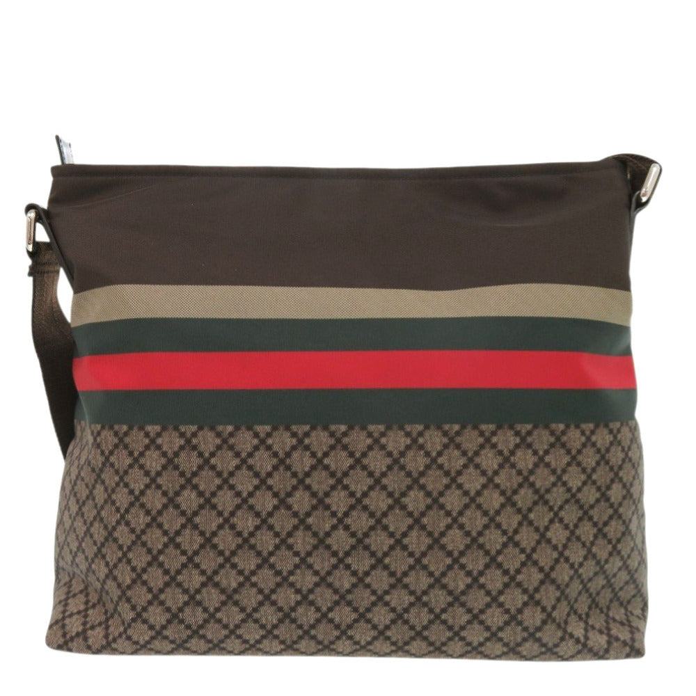 GUCCI Shoulder Bag 270410 Nylon, Leather Brown Diamante Sherry Line