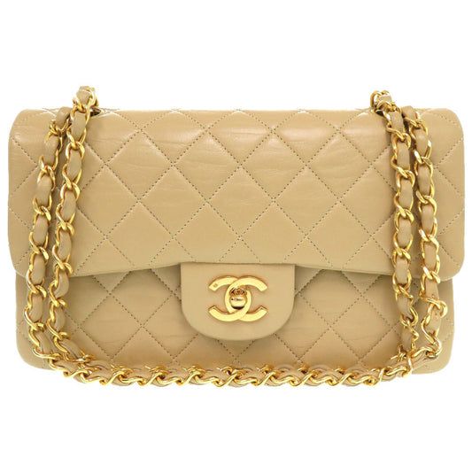 CHANEL Shoulder Bag A01113 lambskin beige Matelasse 23 Double Flap COCO Mark Women