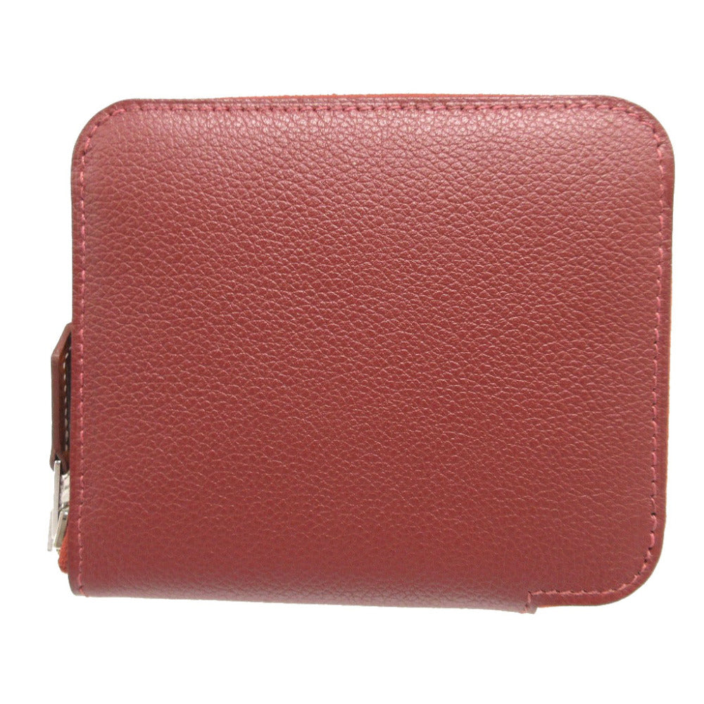 HERMES Coin case Evercolor, Silk Rouge ash Zip Around Azap compact silk in Women(Unisex)