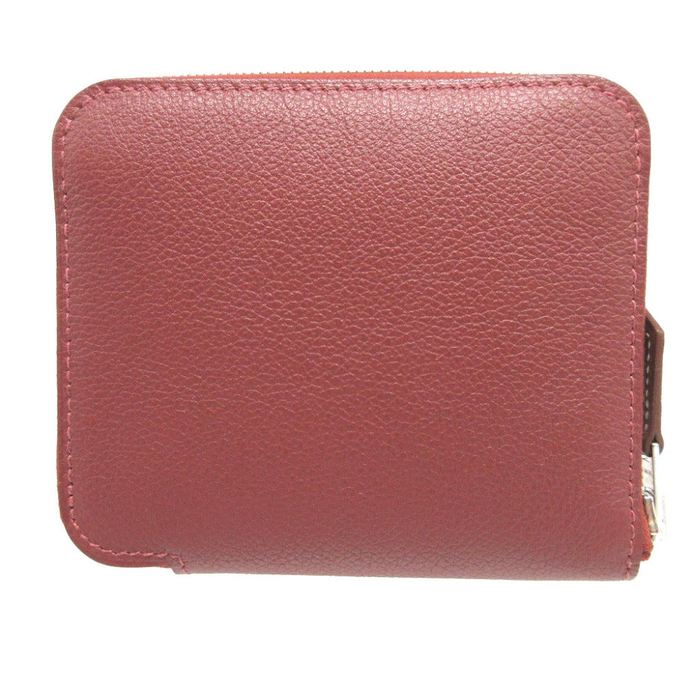 HERMES Coin case Evercolor, Silk Rouge ash Zip Around Azap compact silk in Women(Unisex)