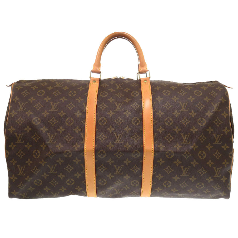 LOUIS VUITTON Boston Duffel bag Monogram canvas Brown Monogram Keepall 55 mens(Unisex)