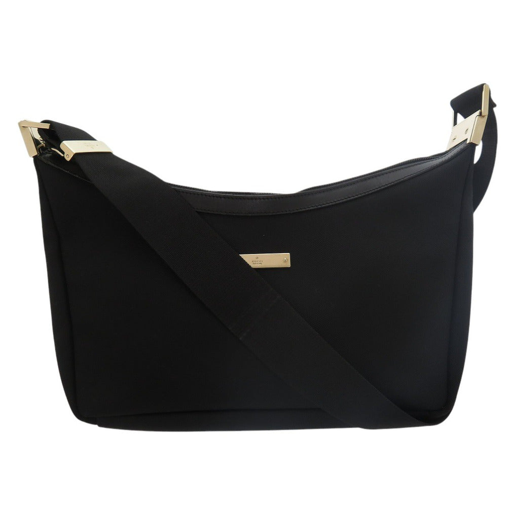 GUCCI Shoulder Bag canvas black logo Women