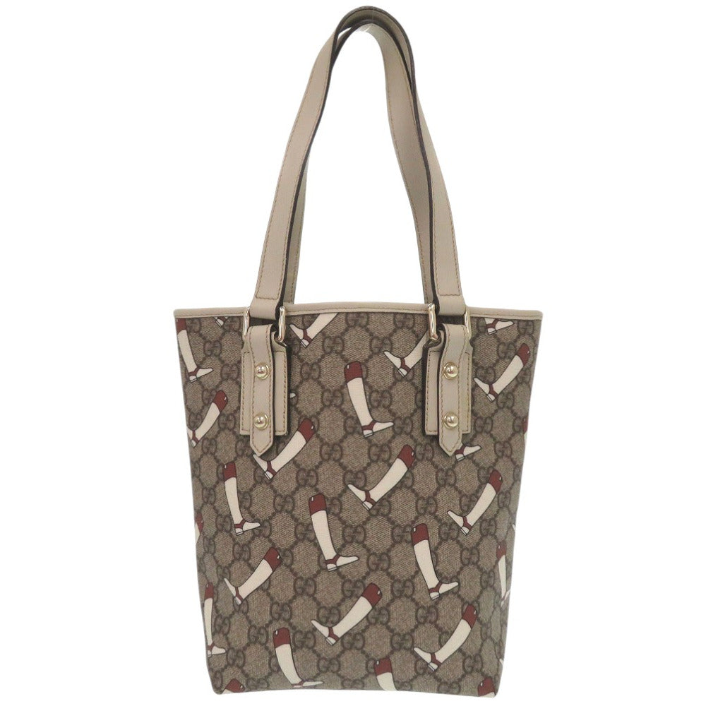 GUCCI Tote Bag GG Supreme Brown GG Pattern Tote Bag PVC BootsPattern Women