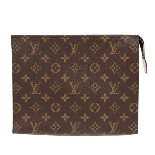 LOUIS VUITTON Clutch bag Monogram canvas Brown Monogram Poche toilette26 Women