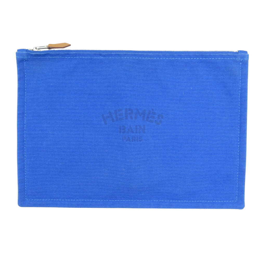HERMES Pouch cotton blue Yachting GM