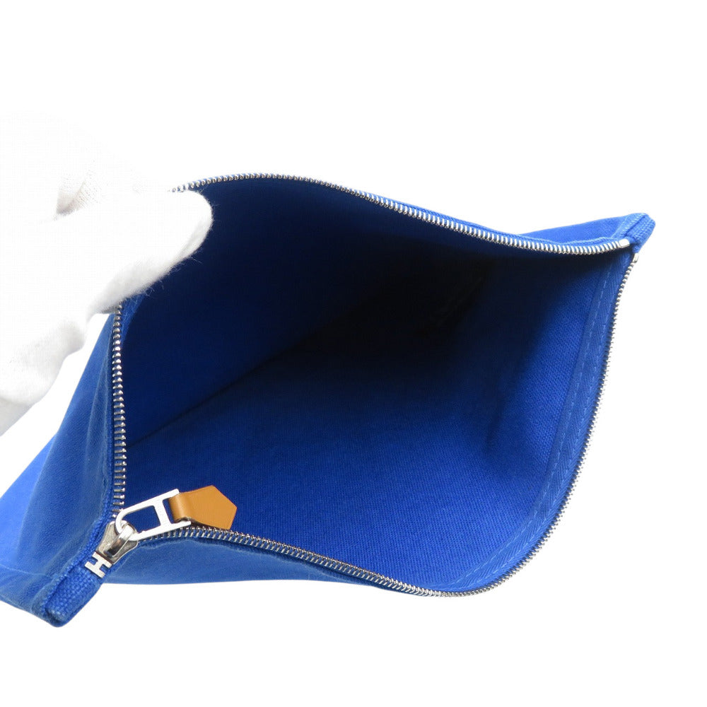 HERMES Pouch cotton blue Yachting GM