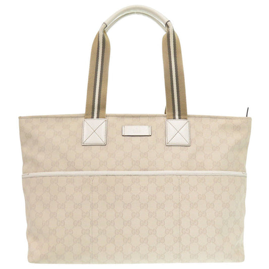 GUCCI Tote Bag 155524 GG canvas Ivory Sherry line Women