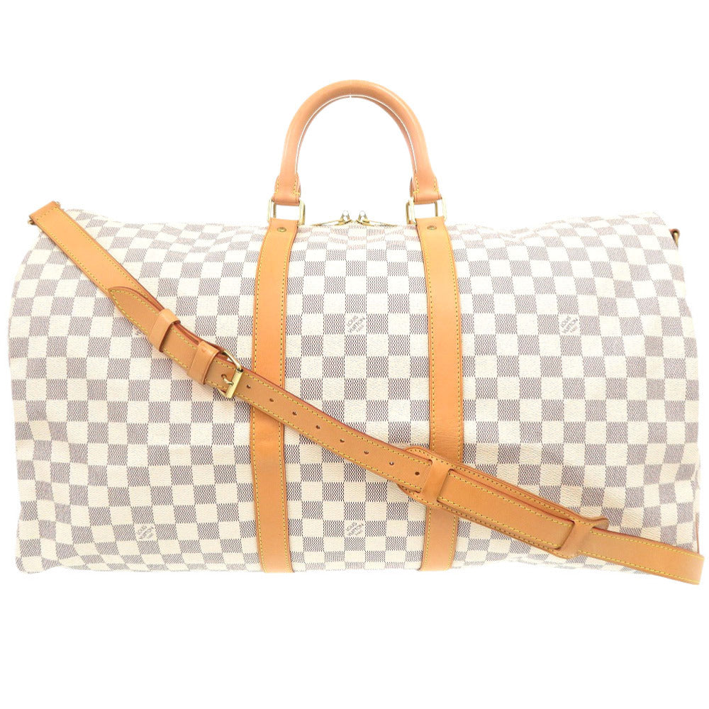LOUIS VUITTON Boston Duffel bag Damier Azur Canvas white Keepall bandouliere55 Women(Unisex)
