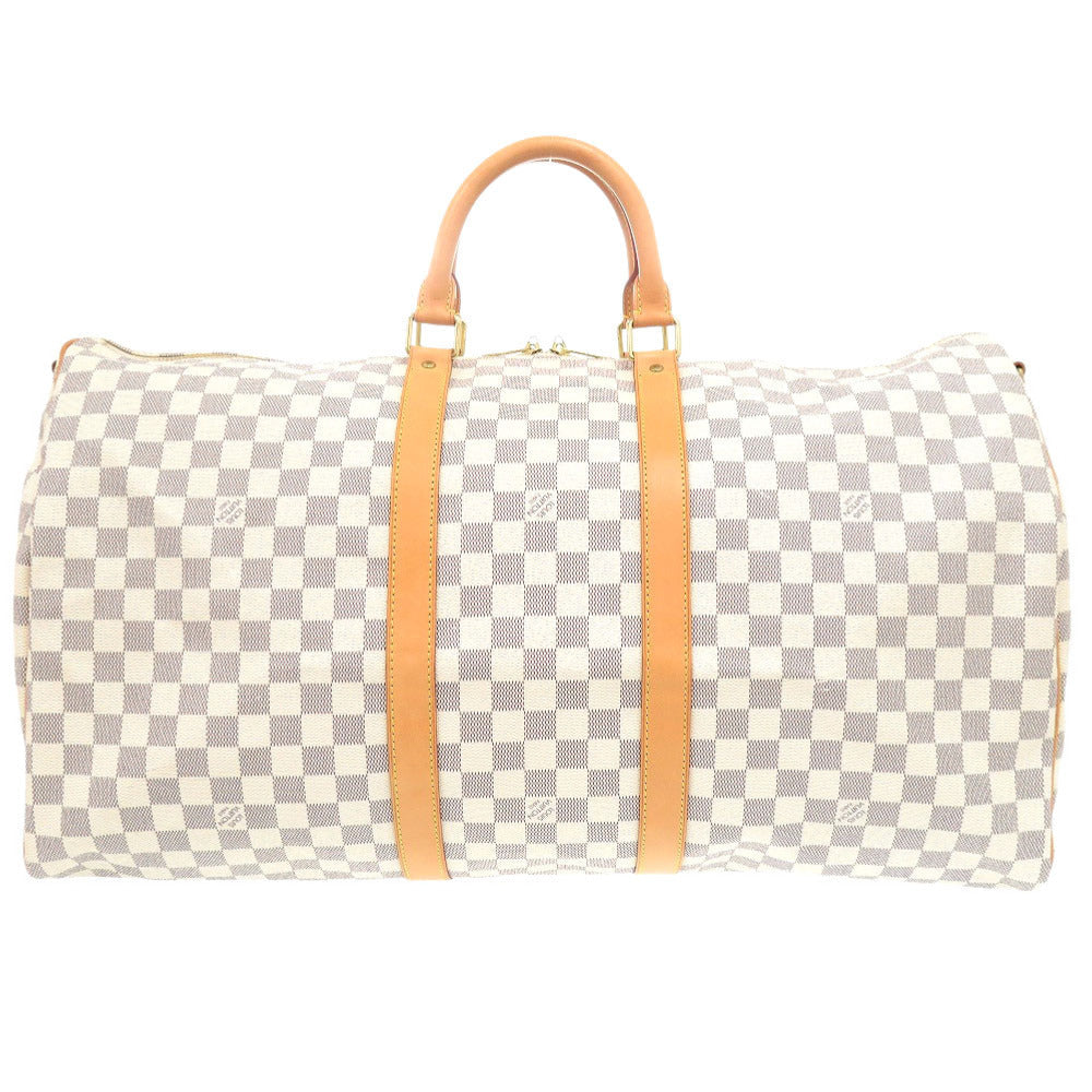 LOUIS VUITTON Boston Duffel bag Damier Azur Canvas white Keepall bandouliere55 Women(Unisex)