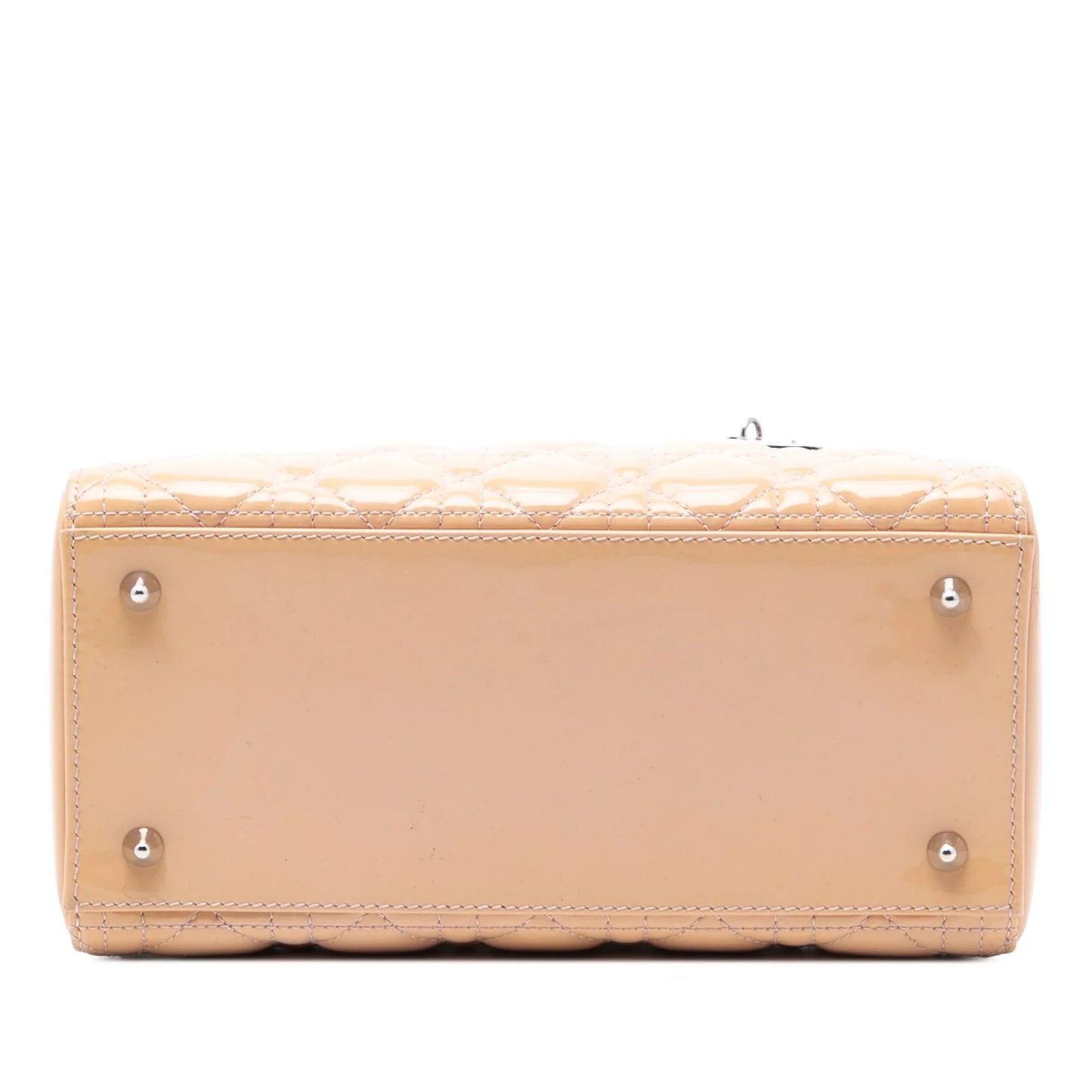 Brown Dior Medium Patent Cannage Lady Dior Satchel