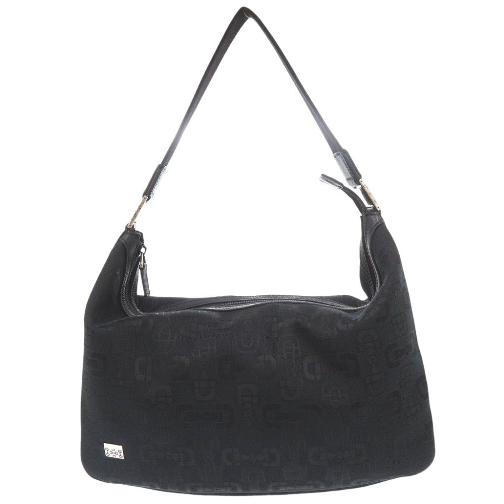 GUCCI Shoulder Bag 211523 canvas black Horsebit Pattern Women