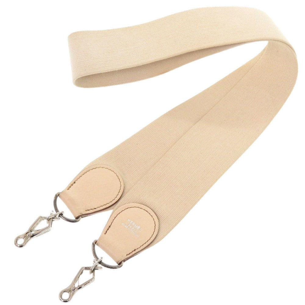 HERMES Shoulder strap Courchevel, canvas Beige type Evelyn Shoulder Strap Women
