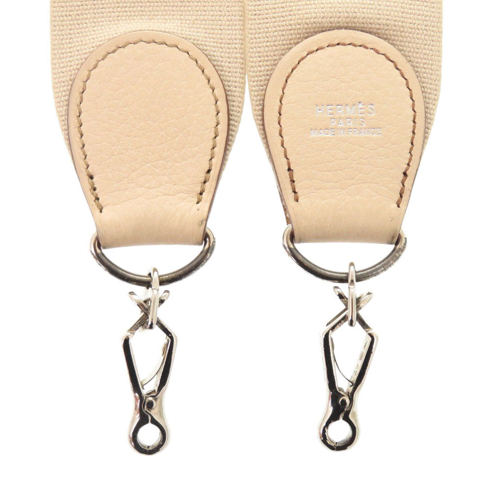 HERMES Shoulder strap Courchevel, canvas Beige type Evelyn Shoulder Strap Women
