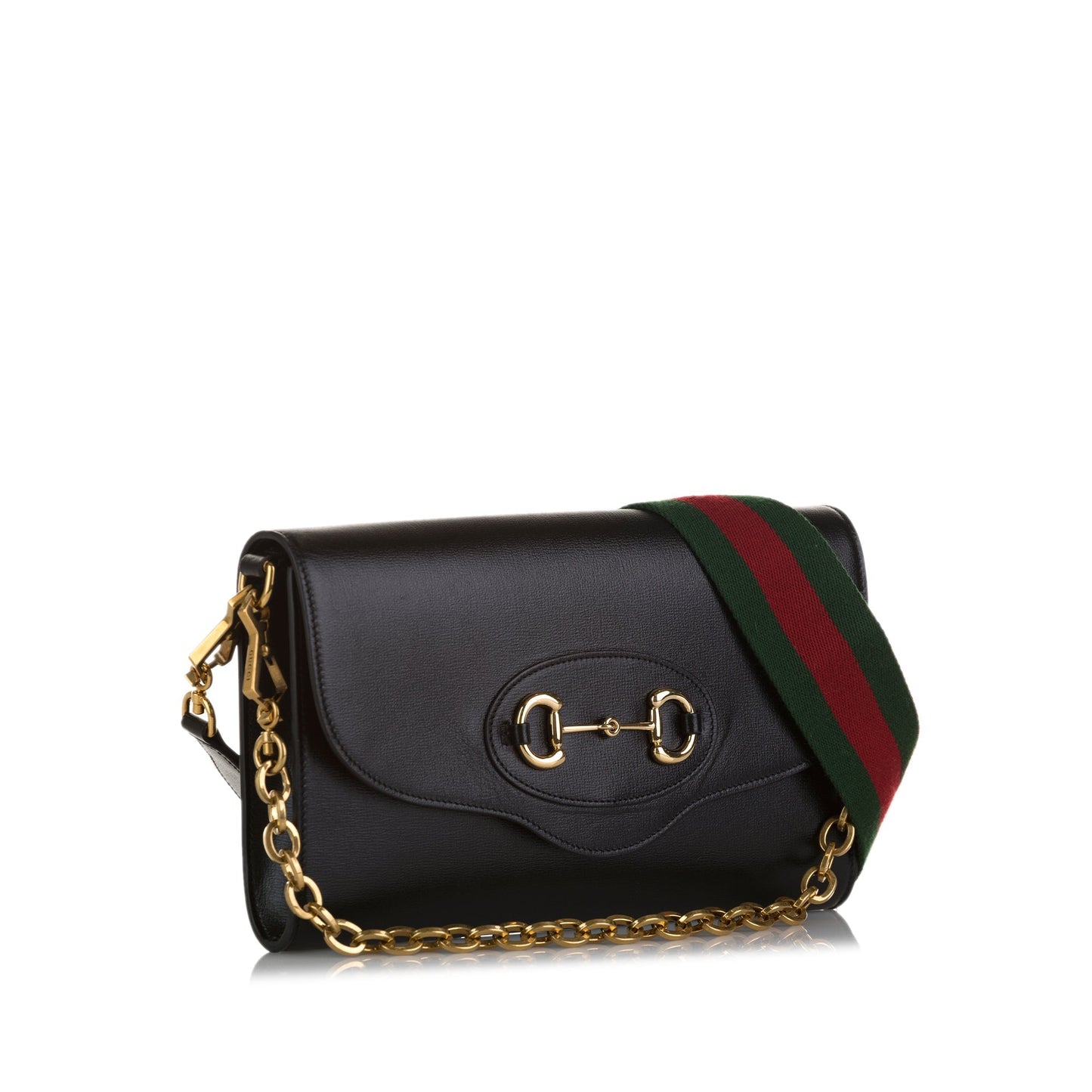 Gucci Horsebit Black Leather Chain Crossbody
