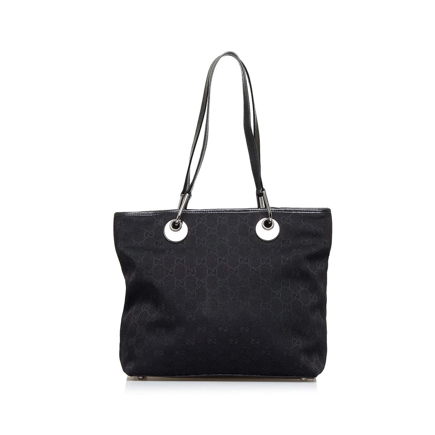 Gucci Black Leather Canvas Tote Style 25
