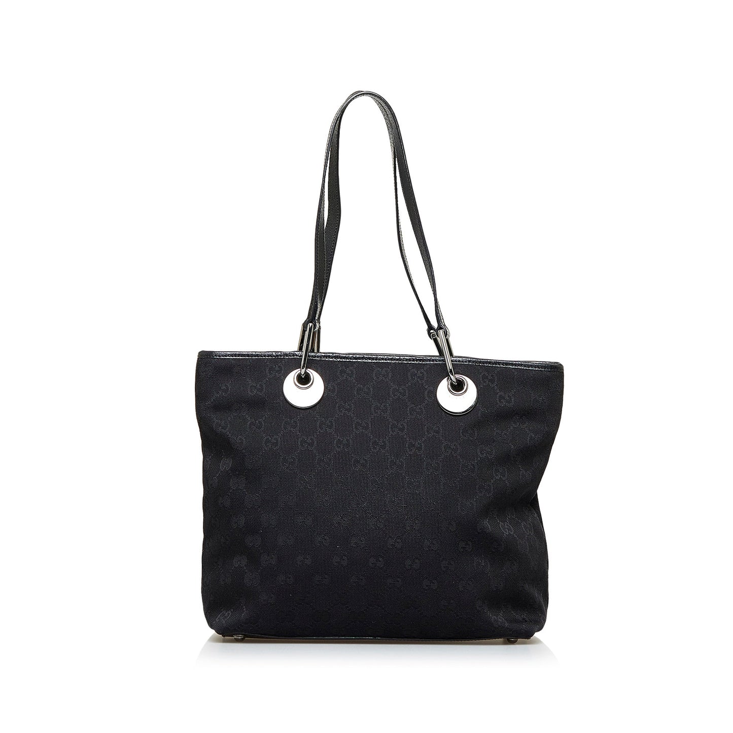 Gucci Black Leather Canvas Tote Style 25