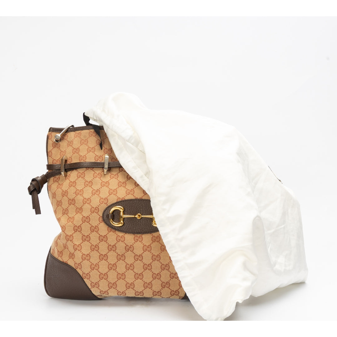 Gucci Monogram Leather Canvas Shoulder Bag
