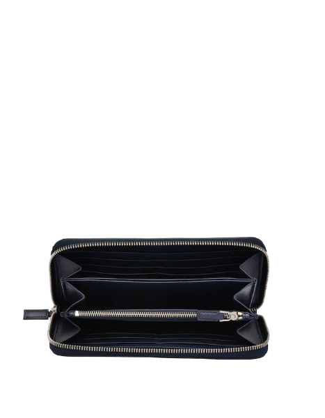 Prada Saffiano And Crocodile Leather Wallet Light Blue